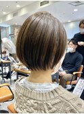 『岩田莉奈』地毛風縮毛矯正美髪髪質改善ショートボブ　新宿