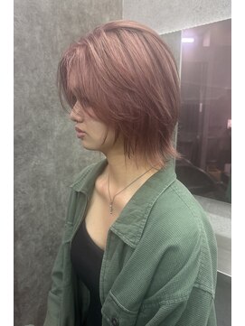スライバイリアオオサカ(Sly By Ria OSAKA) ピンクベージュ/ケアブリーチ/レイヤーカット【梅田/大阪】