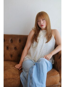 ベレッタ ネヤガワ(veretta. neyagawa) 鎖骨ミディ/ブリーチ/こなれ感/暖色/秋冬カラー/艶ストレート