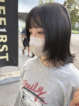 コワファースト 大分(COIFF1RST) 切りっぱなし外はねボブに顔周りレイヤー