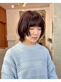 レッドブラウン/レイヤーボブ/顔まわりレイヤー/ボブi柏美容室/