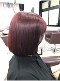【艶感レッド】ブリーチなしダブルカラー