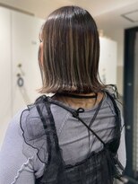 オーシャン(Ocean)&nbsp;ハイライトカラー 外ハネミディ 髪質改善 白髪ぼかし 20代 30代