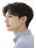 センターパートニュアンスパーマ刈り上げ