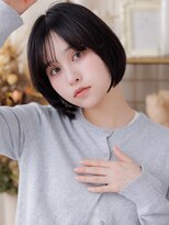 カバーヘア ブリス 上尾西口店(COVER HAIR bliss)&nbsp;顔周りカットダークグレージュ前下がりボブレイヤー30代上尾a!