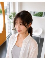 ビーアップヘアー(be:up hair) 流し前髪×顔周りカットで小顔見せナチュラルロング