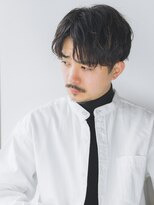 大人センターパート/ツーブロック/ポイントパーマ