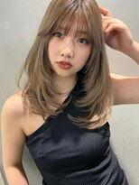 サイン 渋谷(SIGN)&nbsp;シルキーベージュグレージュカラーデザインカラーミディアムヘア