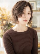 カバーヘア ブリス 戸田公園西口店(COVER HAIR bliss)&nbsp;かきあげ前髪くせ毛風マッシュボブパーマa戸田公園20代30代40代