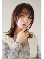 トクテ 吉祥寺(tokute)&nbsp;くびレイヤーエモージュ前髪モテベージュレイヤーミディ/吉祥寺