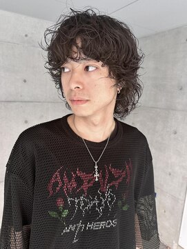レコ 渋谷(LECO) メンズ黒髪ウルフパーマ