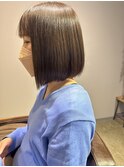 ダークアッシュ×360度美魔女ミディアム×髪質改善×耳掛けボブ