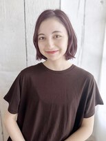 ヘアメイク ナル(hair make nalu)&nbsp;ピンクカラーのニュアンスカールボブ