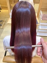 アロマ ヘアー ルーム 新宿3号店(AROMA hair room) 小顔艶髪☆ケアブリーチのダブルカラーでワインレッド☆髪質改善