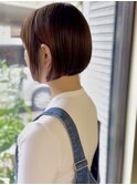 小顔カットエモージュ愛されワンレンショートボブ20代30代40代