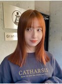 暖色　アプリコットオレンジ　ブリーチなしカラー　似合わせ