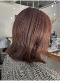 ブリーチなしの秋色　くびれボブ