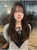 福井レイヤー韓国風艶髪髪質改善トリートメント艶カラー顔周り