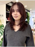 【cyan】ロングレイヤーと春夏チェリーブラウン