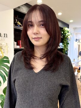 シアン ヘア デザイン(cyan hair design) 【cyan】ロングレイヤーと春夏チェリーブラウン