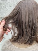 ブリーチなし 透明感カラー ベージュブラウン 小顔 レイヤーヘア