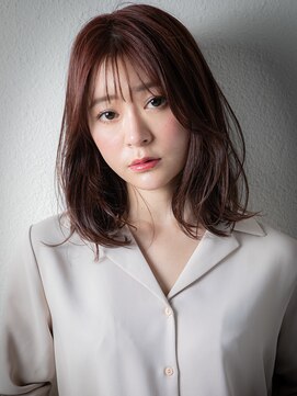 カバーヘアアンドスパ ブリス 浦和(COVER HAIR&SPA bliss) シースルーバングくせ毛風美髪コットンピンクこなれミディz浦和