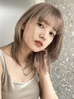 ダブルカラーインナーカラーミルクティーベージュローライト韓国