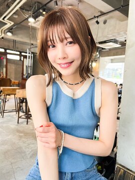 スティーロ 渋谷(Steelo) Steelo  シアーブラウン×小顔ミディ