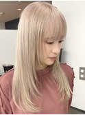 ホワイトベージュレイヤー[新宿駅/美髪/ピンクブラウン]