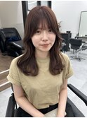 【Anli☆岩瀬萌】くすみピンクベージュ くびれ巻き 顔周りカット