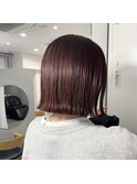 切りっぱなしボブ×チェリーレッド
