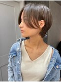 ワンレン切りっぱなし韓国ボブ/ブリーチなし地毛風カラー/大宮