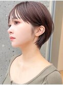 小顔ふんわりショート簡単スタイリングブリーチなしカラーS46