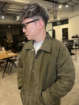ナンバー(number+) 無造作メンズショート☆ホワイトメッシュ