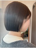 ウルフ黒染め髪質改善縮毛矯正酸性ストレートレイヤー/表参道