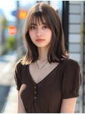 こなれミディミニウルフチェリーブラウン20代30代40代50代