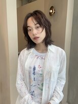 【赤津美奈】ボブ　パーマ　ダークブラウン　前髪なし