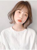 こなれヘアくせ毛風カールくびれヘア斜めバング#202f0818