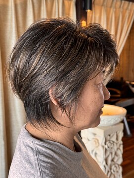 アンツ サザンリゾート 茅ヶ崎店(ANT'S Southern Resort) くびれヘア/アプリコットオレンジ/ハイライトカラー/白髪ボカシ