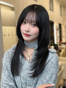 オムニス 表参道(Omnis) 暗髪ざくざくレイヤーハッシュカット表参道バタフライレイヤー