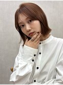 ボブ ブラウンカラー ぷつっと レイヤー 前髪カット ヘアメイク