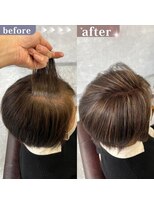 アットティー 金沢文庫(at tee...)&nbsp;丸みショート/白髪ぼかしハイライト/40代/50代/60代/金沢文庫