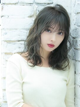 ロンドプランタン 恵比寿(Lond Printemps) 大人かわいいアッシュブラウンウェーブパーマふわミディ