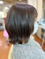 アークスヘアー&nbsp;アッシュべージュハイライトナチュラルくびれボブ肩ラインモテ髪