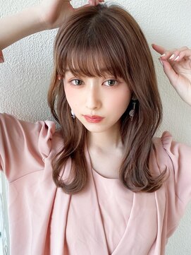 ラルユー 金山(LallYou) 黒髪/グレーベージュ/レイヤーロング/前髪パーマ