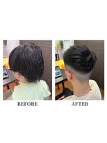ヘアーメイク クーラ 行橋店(Hair make CURA)&nbsp;爽やかメンズ☆無造作ツーブロックマッシュナチュラル黒髪