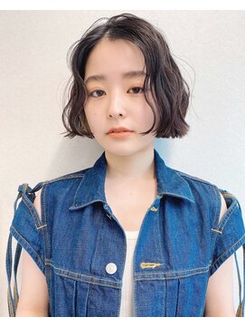 ロシェ 横浜店(loche) ウェットヘア オリーブベージュ×髪質改善ショートボブ×横浜