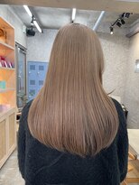 サンク 原宿 表参道(cinq)&nbsp;ミルクティーアッシュベージュカラーミディアムロングウルフ