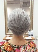 40代50代60代/大人ショート/ショートボブ/グレイヘア