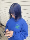 ブルー/ハイトーンボブ